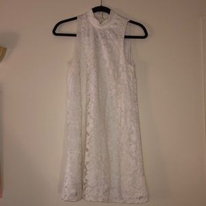 RIVER ISLAND HIGH NECK WHITE LACE DRESS